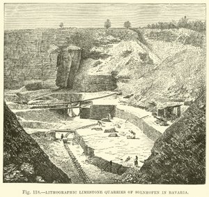 Lithographische Kalksteinbrüche von Solnhofen in Bayern von English School