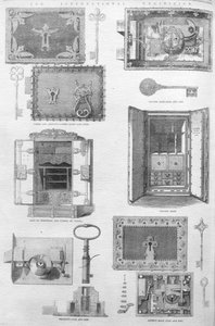 Schlösser und Tresore auf der Great Exhibition von 1862, Illustration aus The Illustrated London News, 15. November 1862