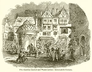 Londoner Wasserleitung und Winterträger: 17. Jahrhundert von English School