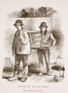 Londoner Nachtmänner, nach dem Daguerreotypie von Richard Beard, Illustration aus London Labour and London Poor von Henry Mayhew, veröffentlicht 1862