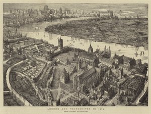London und Westminster im Jahr 1584 von English School