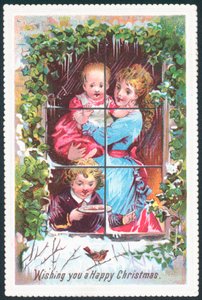 Aus dem Fenster schauen, Weihnachtskarte von English School