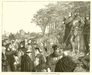 Lord Cobham bei einer Lollardenpredigt, 1413 von English School