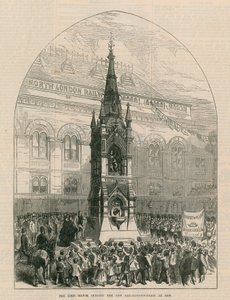 Der Lord Mayor eröffnet den neuen Trinkbrunnen in Bow von English School