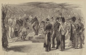 Lord Stratford de Redcliffe verleiht die Orden des Bades von English School