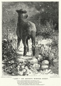 "Verloren," eine Winterstudie eines Künstlers (Stich) von English School