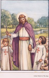 Liebender Hirte deiner Schafe, Illustration aus dem Kinderbuch der Hymnen, 1929 von English School