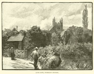 Lych Gate, Eversley Kirche (Stich) von English School