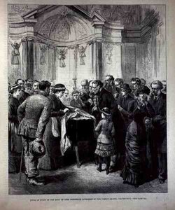 Aufbahrung, der Leichnam von Lord Frederick Cavendish (1836-82) in der Familienkapelle, Chatsworth von English School
