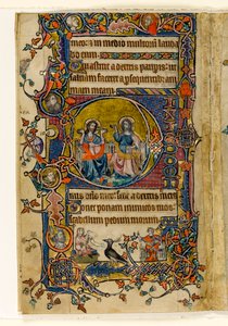 MS 1-2005, fol. 161v: Der Vater und der Sohn, historiierte Initiale aus dem Macclesfield Psalter, Use of Sarum, Ostanglien, um 1330