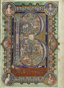 MS Hunter 229 f.22r aus dem Hunterian Psalter, ca. 1170 von English School