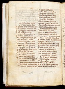 MS McClean 123 f.40v Unterzeichnung für eine Miniatur, die einen Jäger zeigt, der ein Einhorn in den Schoß einer Jungfrau fängt, aus dem Nuneaton-Buch, um 1280-1300
