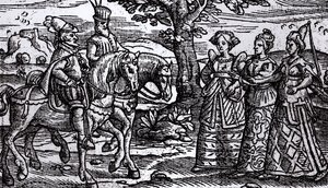 Macbeth, Banquo und die drei Hexen, Die Historie von Schottland, 1577