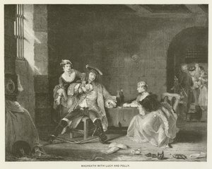 Macheath mit Lucy und Polly (Gravur) von English School