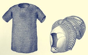 Kettenhemd und Silberhelm, vor 450 n. Chr., aus 