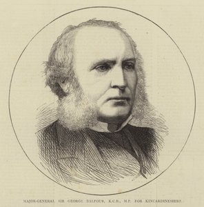 Generalmajor Sir George Balfour, KCB, Abgeordneter für Kincardineshire (Stich) von English School