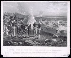 Major Eyre vertreibt die Oude-Rebellen aus Allahabad, veröffentlicht von The London Printing and Publishing Company Limited, 1857