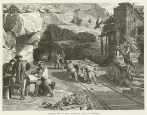 Bau des Tunnels durch den St. Gotthard von English School