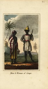 Mann und Frau aus dem Kongo oder Unterguinea, Afrika von English School