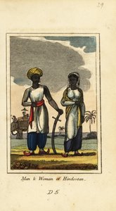 Mann und Frau aus Hindostan oder Hindustan von English School