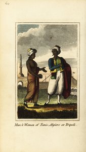 Mann und Frau aus Tunis, Algier oder Tripolis von English School