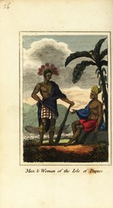 Mann und Frau der Osterinsel von English School