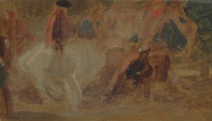 Mann auf einem weißen Pferd, zuvor J.M.W. Turner (1775-1851) und auch Peter de Wint (1784-1849) zugeschrieben