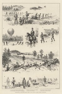 Manöver des ersten Armeekorps in und um den Wolmer Forest, Hampshire (Stich) von English School