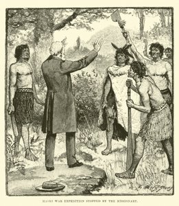 Maori-Kriegsexpedition vom Missionar gestoppt von English School