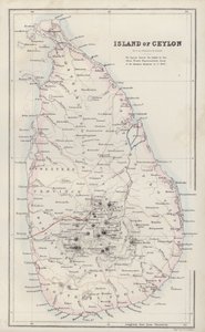 Karte: Insel Ceylon, von G H Swanston, Edinburgh von English School