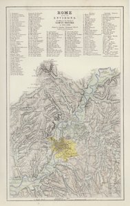 Karte: Rom und Umgebung, nach der Vermessung von Baron Moltke, 1845 und 1846, gezeichnet von Augustus Petermann von English School