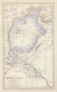 Karte: Das Aralsee, nach Khanikoff, gezeichnet von Augustus Petermann (Farblithografie) von English School