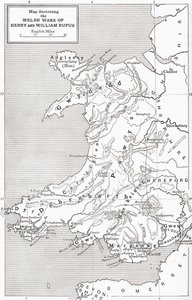 Karte zur Veranschaulichung der walisischen Kriege von Wilhelm Rufus und Heinrich I., aus 