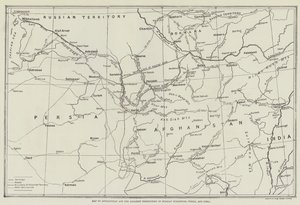 Karte von Afghanistan und den angrenzenden Gebieten von Russisch-Turkestan, Persien und Indien von English School