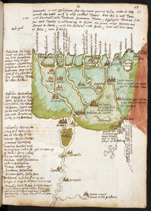 Karte von Unterägypten, aus dem Notizbuch von Sir Walter Raleigh (1552-1618), ca. 1606-08