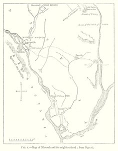 Karte von Ninive und seiner Umgebung; von Oppert (Gravur) von English School