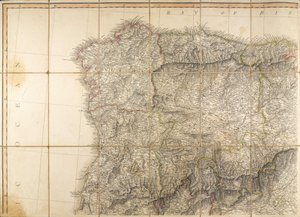 Karte von Spanien, die angeblich vom Herzog von Wellington verwendet wurde