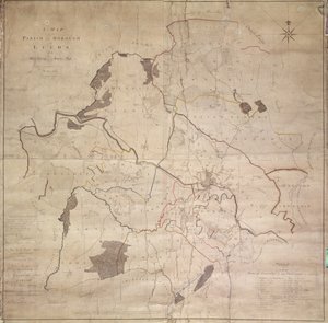 Karte der Pfarrei oder des Bezirks von Leeds