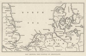 Karte, die die Position von Helgoland zeigt von English School