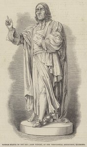 Marmorstatue des Reverend John Wesley im Theologischen Institut, Richmond (Gravur) von English School