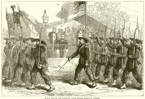 Vorbeimarsch der Garibaldi-Garde vor Präsident Lincoln von English School