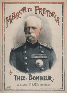 Marsch nach Pretoria, Notenblatt mit einem Porträt von Feldmarschall Lord Roberts von English School