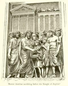 Marcus Aurelius opfert vor dem Tempel des Jupiter von English School