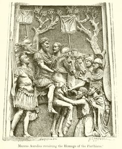 Marcus Aurelius empfängt die Huldigung der Parther von English School