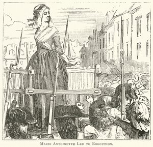 Marie Antoinette auf dem Weg zur Hinrichtung (Gravur) von English School