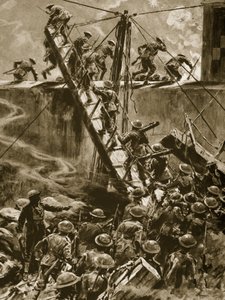 Marines und Matrosen springen in den Gängen von H.M.S. Vindictive auf, 1914-19 von English School