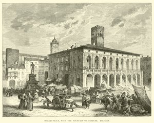 Marktplatz mit dem Neptunbrunnen, Bologna