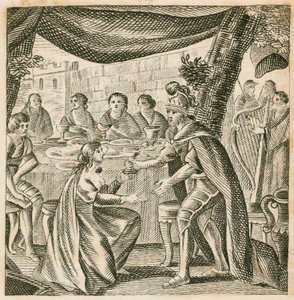 Hochzeit von Vortigern und Rowena, 5. Jahrhundert (Gravur) von English School