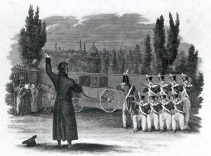 Marschall Ney erschoss sich selbst beim Kommando, veröffentlicht von Thomas Kelly, 1816 von English School