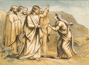 Martha trifft Jesus nach dem Tod von Lazarus von English School